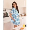 Ekouaer Women Lace Satin Pajama Set Button Down Silk Pjs Shorts Set XS-XXL(Vintage Floral Blue)