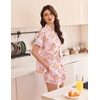 Ekouaer Women Lace Satin Pajama Set Button Down Silk Pjs Shorts Set XS-XXL(Vintage Floral Blush Pink)