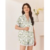 Ekouaer Women Lace Satin Pajama Set Button Down Silk Pjs Shorts Set XS-XXL(Vintage Floral Sage Green)