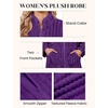 Ekouaer Women Plush Robe Zip Up Bathrobe Fleece Warm Housecoat with Pockets(Bright Purple)