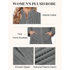 Ekouaer Women Plush Robe Zip Up Bathrobe Fleece Warm Housecoat with Pockets(Dark Grey)