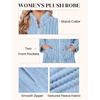Ekouaer Women Plush Robe Zip Up Bathrobe Fleece Warm Housecoat with Pockets(Light Blue)