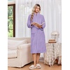 Ekouaer Women Plush Robe Zip Up Bathrobe Fleece Warm Housecoat with Pockets(Lilac Purple)