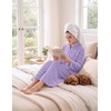 Ekouaer Women Plush Robe Zip Up Bathrobe Fleece Warm Housecoat with Pockets(Lilac Purple)