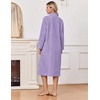 Ekouaer Women Plush Robe Zip Up Bathrobe Fleece Warm Housecoat with Pockets(Lilac Purple)