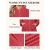 Ekouaer Women Plush Robe Zip Up Bathrobe Fleece Warm Housecoat with Pockets(Red)