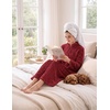Ekouaer Women Plush Robe Zip Up Bathrobe Fleece Warm Housecoat with Pockets(Wine Red)
