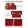 Ekouaer Women Plush Robe Zip Up Bathrobe Fleece Warm Housecoat with Pockets(Wine Red)