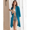 Ekouaer Women Robes Bathrobe Short Kimono Robe Soft Bathrobes with Pockets(Blue Green)
