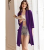 Ekouaer Women Robes Bathrobe Short Kimono Robe Soft Bathrobes with Pockets(Dark Purple)
