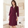 Ekouaer Women Robes Bathrobe Short Kimono Robe Soft Bathrobes with Pockets(Date Red)