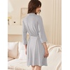 Ekouaer Women Robes Bathrobe Short Kimono Robe Soft Bathrobes with Pockets(Light Gray)