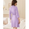 Ekouaer Women Robes Bathrobe Short Kimono Robe Soft Bathrobes with Pockets(Light Purple)