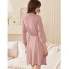 Ekouaer Women Robes Bathrobe Short Kimono Robe Soft Bathrobes with Pockets(Lotus Pink)