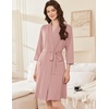 Ekouaer Women Robes Bathrobe Short Kimono Robe Soft Bathrobes with Pockets(Lotus Pink)