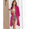 Ekouaer Women Robes Bathrobe Short Kimono Robe Soft Bathrobes with Pockets(Rose Red)