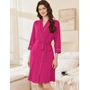 Ekouaer Women Robes Bathrobe Short Kimono Robe Soft Bathrobes with Pockets(Rose Red)