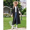 Ekouaer Women Robes Long Knit Bathrobe Soft Kimono Loungewear with Pockets(Black)