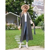 Ekouaer Women Robes Long Knit Bathrobe Soft Kimono Loungewear with Pockets(Grey)