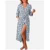 Ekouaer Women Robes Long Knit Bathrobe Soft Kimono Loungewear with Pockets(Grey Cat)