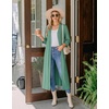 Ekouaer Women Robes Long Knit Bathrobe Soft Kimono Loungewear with Pockets(Grey Green)