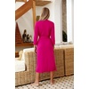 Ekouaer Women Robes Long Knit Bathrobe Soft Kimono Loungewear with Pockets(Hot Pink)