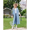 Ekouaer Women Robes Long Knit Bathrobe Soft Kimono Loungewear with Pockets(Light Blue)