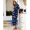 Ekouaer Women Robes Long Knit Bathrobe Soft Kimono Loungewear with Pockets(Navy Zebra)
