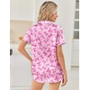 Ekouaer Women Satin Pajama Sets Cute Print Silk Pjs Shorts Sets S-4XL(Bow Print)