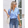 Ekouaer Women Satin Pajama Sets Cute Print Silk Pjs Shorts Sets S-4XL(Moon and White Clouds)