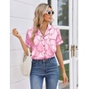 Ekouaer Women Satin Pajama Sets Cute Print Silk Pjs Shorts Sets S-4XL(Pink With Red Bow)