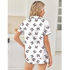 Ekouaer Women Satin Pajama Sets Cute Print Silk Pjs Shorts Sets S-4XL(White With Leopard Bow)