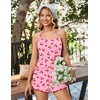 Ekouaer Womens Cami Pajama Sets 2 Piece Ribbed Knit PJs(Cherry)