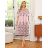 Ekouaer Women’s House Dress with Pockets(Pink Leaf Floral)