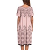 Ekouaer Women’s House Dress with Pockets(Pink Leaf Floral)