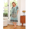Ekouaer Women’s House Dress with Pockets(Royal Crest Aqua)