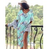 Ekouaer Womens Long Nightgown Short Sleeve Night Shirt Plus Size Sleepwear(Blue Floral)