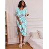 Ekouaer Womens Long Nightgown Short Sleeve Night Shirt Plus Size Sleepwear(Blue Floral)