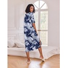 Ekouaer Womens Long Nightgown Short Sleeve Night Shirt Plus Size Sleepwear(Blue Tie Dye)