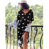 Ekouaer Womens Long Nightgown Short Sleeve Night Shirt Plus Size Sleepwear(Butterfly)