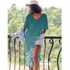 Ekouaer Womens Long Nightgown Short Sleeve Night Shirt Plus Size Sleepwear(Celadon Floral)