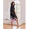 Ekouaer Womens Long Nightgown Short Sleeve Night Shirt Plus Size Sleepwear(Cherry Blossom)
