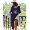 Ekouaer Womens Long Nightgown Short Sleeve Night Shirt Plus Size Sleepwear(Navy Blue)