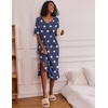 Ekouaer Womens Long Nightgown Short Sleeve Night Shirt Plus Size Sleepwear(Star Print)
