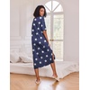 Ekouaer Womens Long Nightgown Short Sleeve Night Shirt Plus Size Sleepwear(Star Print)