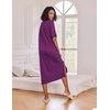 Ekouaer Womens Long Nightgown Short Sleeve Night Shirt Plus Size Sleepwear(Wineberry Heart)