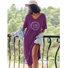 Ekouaer Womens Long Nightgown Short Sleeve Night Shirt Plus Size Sleepwear(Wineberry Heart)