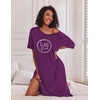 Ekouaer Womens Long Nightgown Short Sleeve Night Shirt Plus Size Sleepwear(Wineberry Heart)