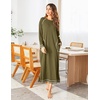 Ekouaer Women’s Long Sleeve Nightgown Full Length Nightshirt with Pockets(A-arm Green)