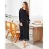 Ekouaer Women’s Long Sleeve Nightgown Full Length Nightshirt with Pockets(A-black)